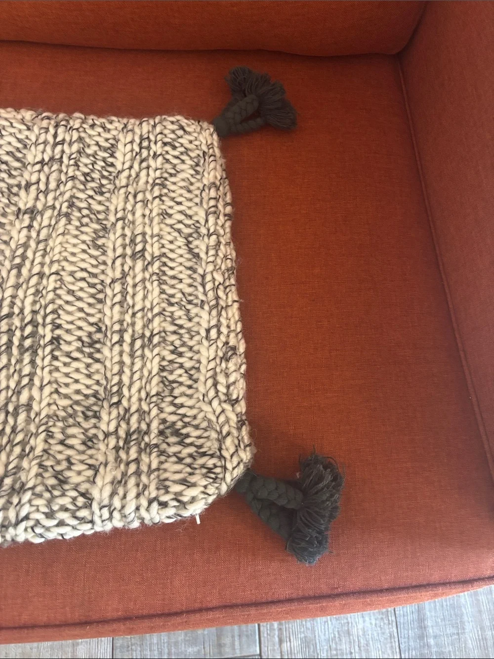 IKEA EMMAFRIDA Chunky Knit Pillow Cover in Black and white